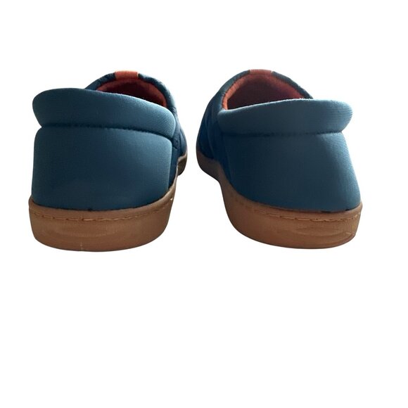 Dearfoams River Slipper  Collapsible Back Quilted Blue Slip-On Rubber Sole 11 - Picture 4 of 7